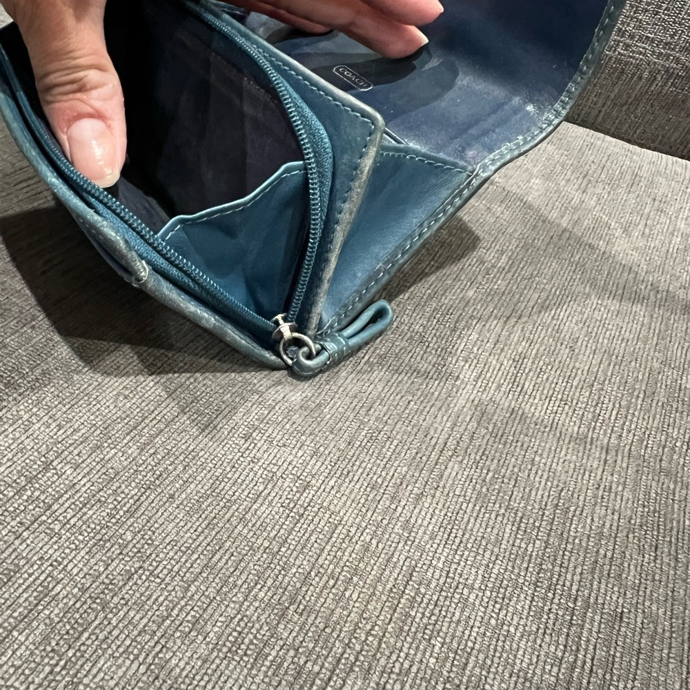 Coach Blue Signature Folding Wallet - Picture 7 of 7